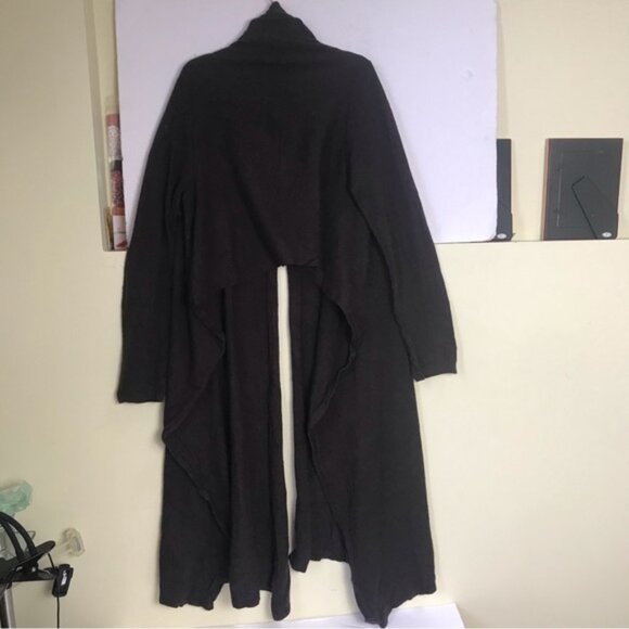 LINE Cotton Cashmere Wrap Cardigan Sweater Hi Low Tie Front Top Angora Blend M - Picture 5 of 14